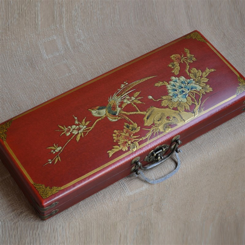 实木15档珠心算木制算盘配复古皮盒开业送礼物书房摆件木质收藏品