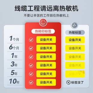 精臣M2线缆标签打印贴纸防水防油通信电缆光缆机房刀型单排电信网