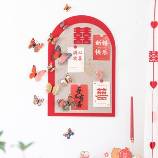 良订 婚房沙发背景墙装饰结婚客厅床头蝴蝶毛毡照片墙贴新房布置