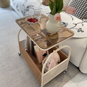 移动沙发边几轻奢高级感多功能茶几小桌子边桌客厅奶油风创意推车