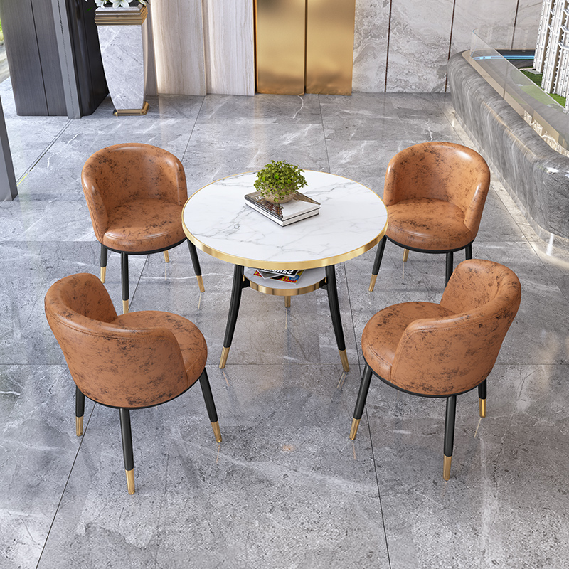 简约谈判接待洽谈桌椅组合小圆桌4S店铺会客办公室会议桌休闲桌椅