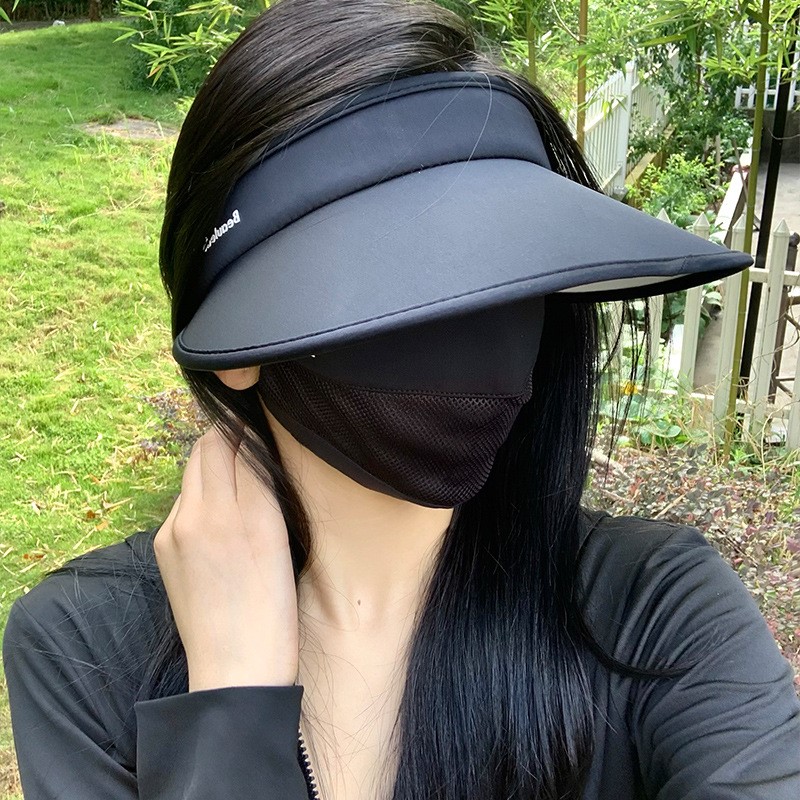 新品骑车不翻遮阳帽女夏新款遮脸防紫外线太阳帽男防晒帽子户外空