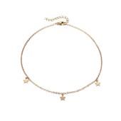 simple necklace three Personality star pendant clavicle chai