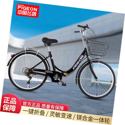 折叠自行车男女式22/24寸大学生轻便代步实心胎变速单车