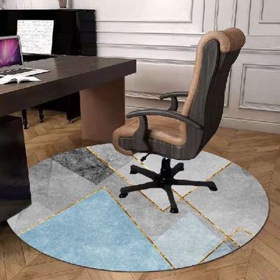 Simple Geometric Round Carpet Office Chair Floor Mat Compute