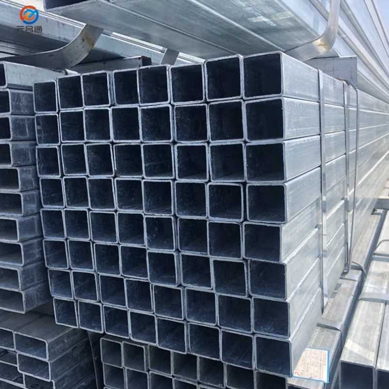 热镀锌方管方形铁管矩形管浸锌钢材带钢扁通无缝空心大口径Q345B