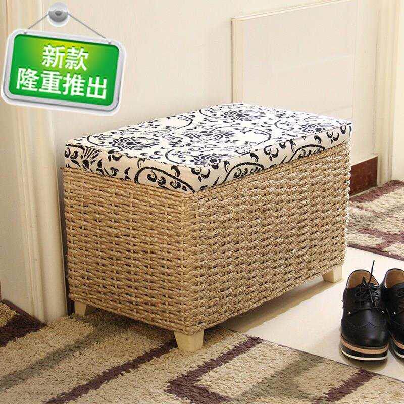 极速竹编收纳凳9子储物凳桶带盖可坐子储物凳可坐椅子儿童整理箱