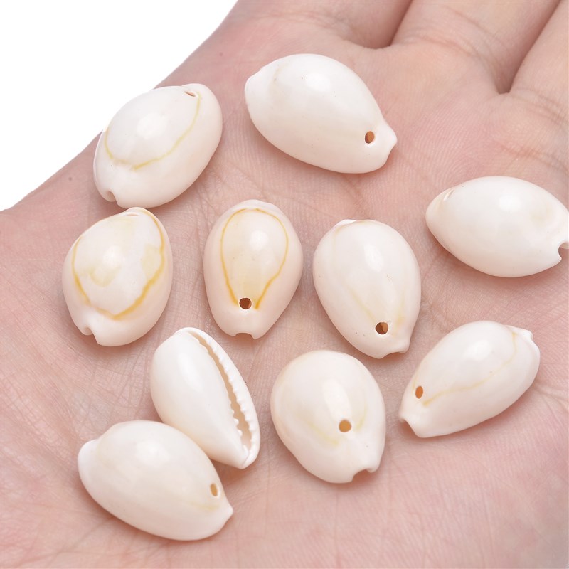 30Pcs White Sea Shell Beads For Jewelry Making Cowrie Cowry