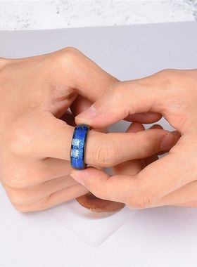 8mm Blue Fashion Men Rings Tungsten Carbide Ring Inlay Arrow