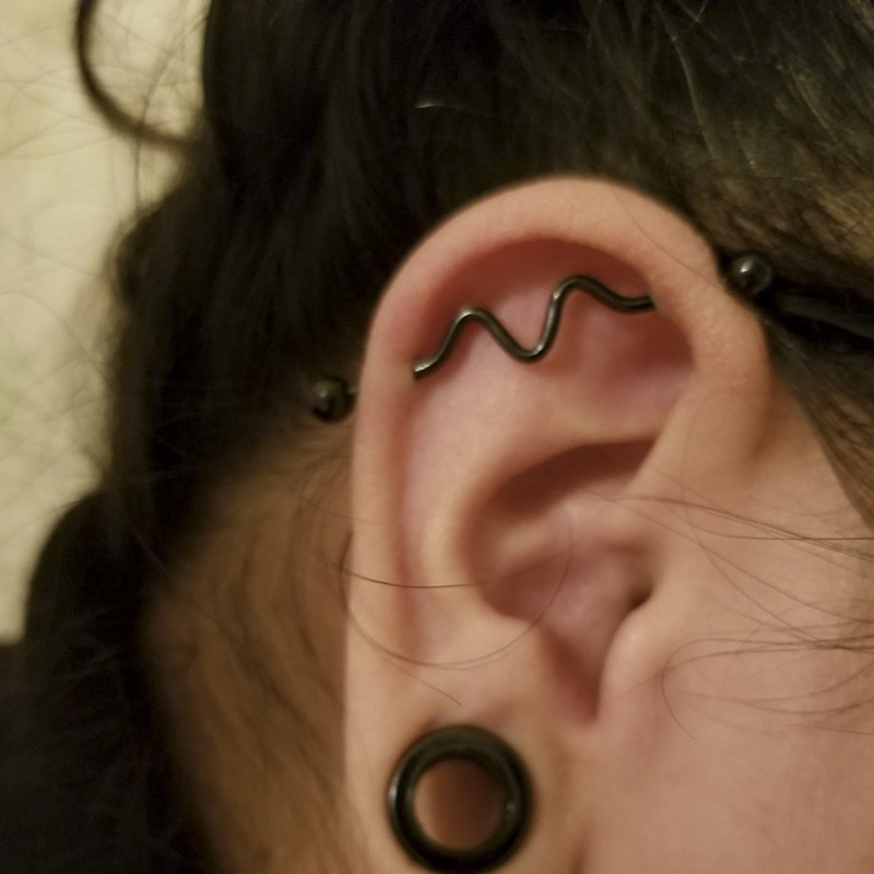 Stainless Steel Heart Industrial Piercing Set Arrow Industri