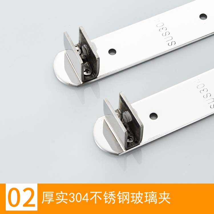 不锈钢玻璃架浴室卫生间角架厕所壁挂五金双层置物转角架三角层架