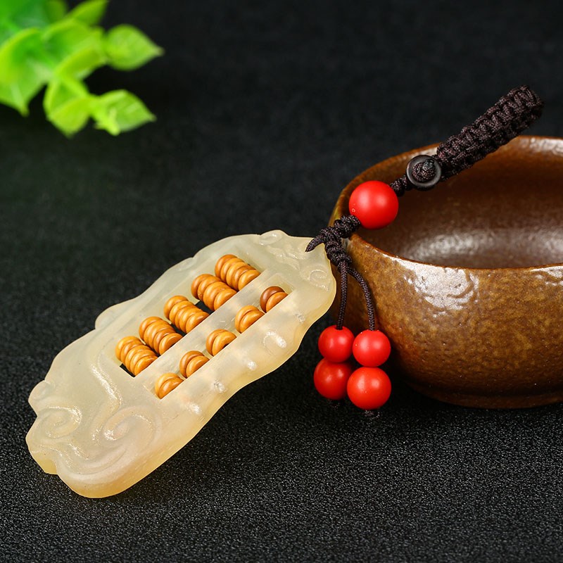 小算盘挂件男女如意算盘木大叶紫檀橄榄核迷你算盘珠车挂把玩吊坠