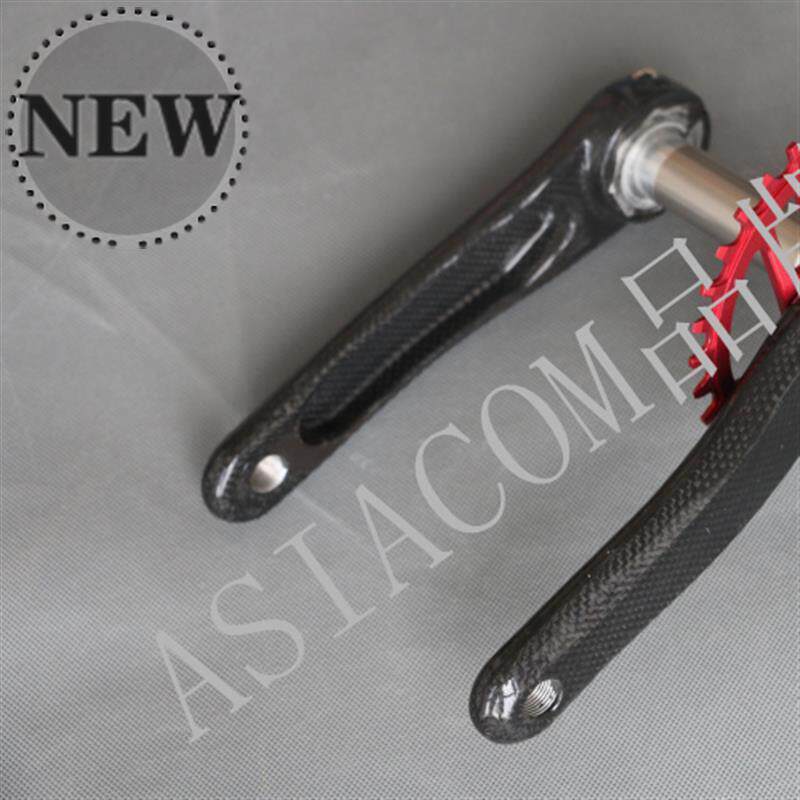 极速2021新款包邮!无标全碳纤维曲柄 公路山地自行车中轴 牙盘 曲