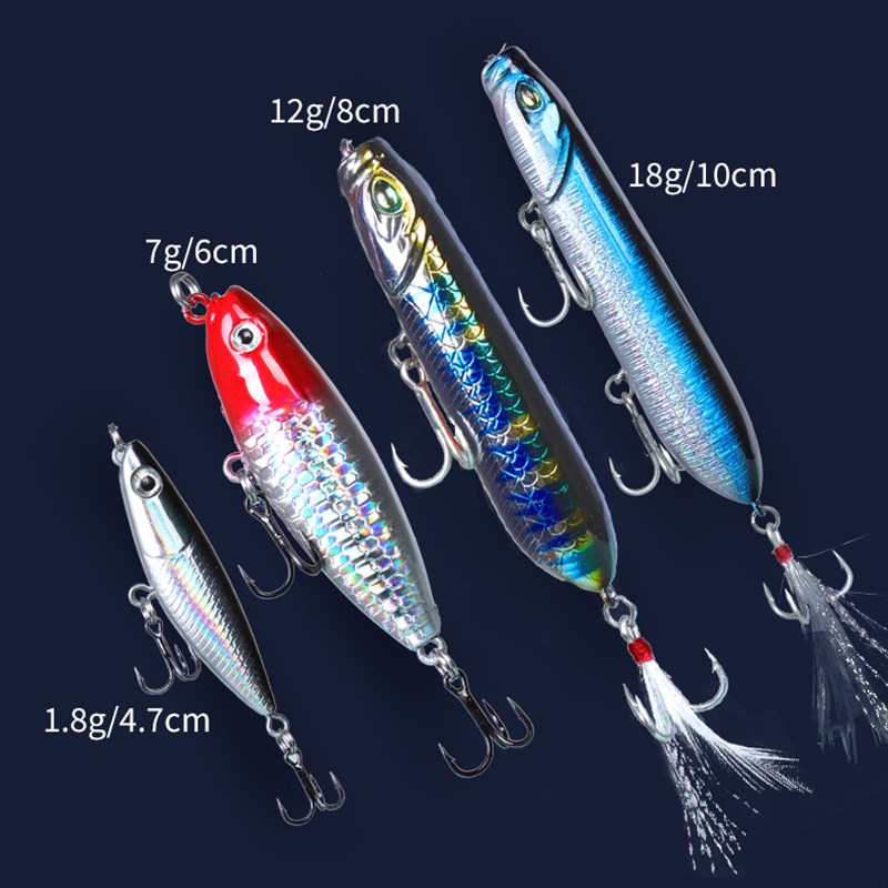 微物之字狗水面系路亚饵远投微物饵浮水小铅笔白条假饵迷你浮水狗