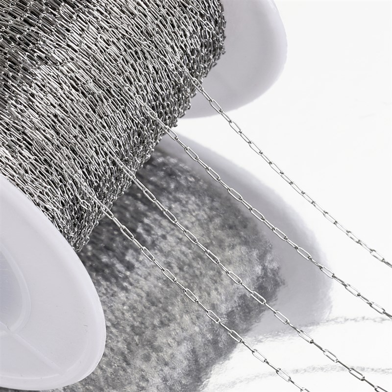 10Meters 2Meters Stainless Steel Gold Color Chain Thin Beadi