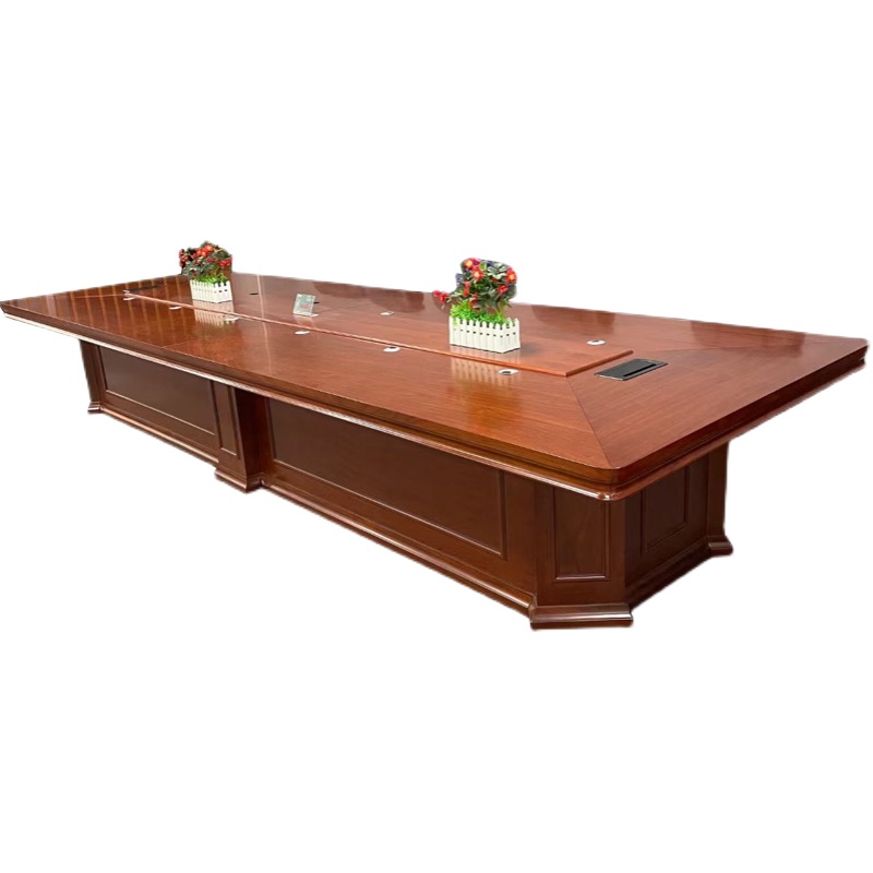 大型会议桌长桌实木会议室桌椅组合政府商务高档烤漆长方形培训桌