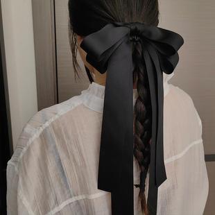 夹子 超大蝴蝶结弹簧夹发夹女高级感后脑勺发饰黑法式 高品质