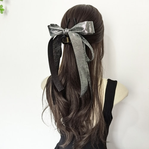 【高品质】烫金大蝴蝶结飘带抓夹