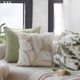 奶油风树叶沙发抱枕套方枕客厅靠枕卧室轻奢高级感床头毛绒抱枕套
