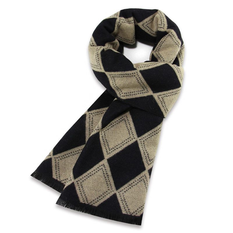 全智贤同款格纹男士围巾羊毛混纺