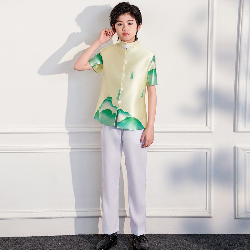 极速2025新款男童大合唱演出服学生毕业朗诵表演服装国风中山装女