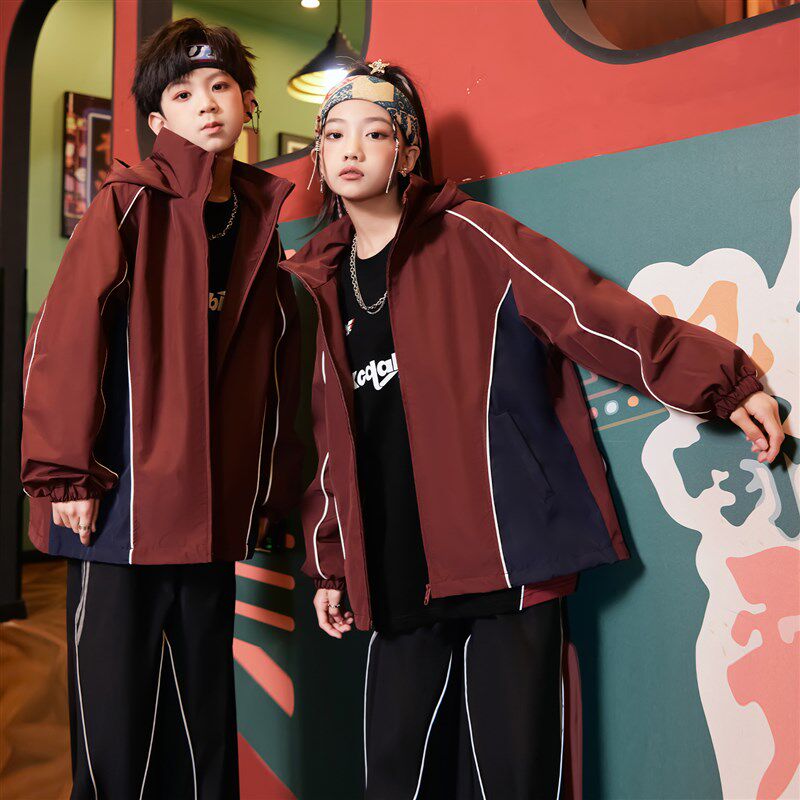 极速校服冲锋衣小学生秋冬新款班服套装儿童红色运动会服装幼儿园