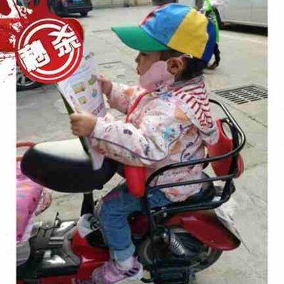 极速促销电动自行车儿童座椅后置k新款透气电动车防摔防风外出加