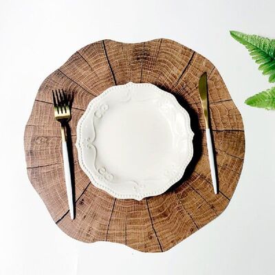 极速Wood Placemat Pad Coaster Table Mat Grain Plastic Cup Pl