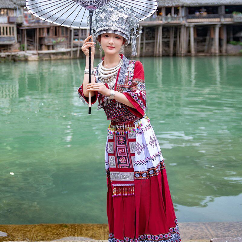 极速少数民族服装女苗族服饰苗家衣服成人瑶族彝族苗寨苗疆舞蹈演