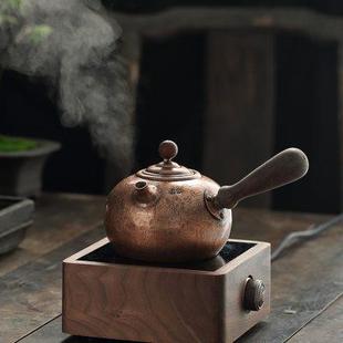 纯铜煮茶壶侧把紫铜泡茶壶电陶炉功夫沏茶壶 煮水铜壶烧水壶家用