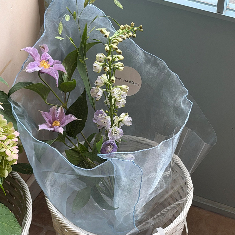 芯屹 原创加厚细闪韩式锁边简约纱鲜花花束包花纱diy包装布料资材