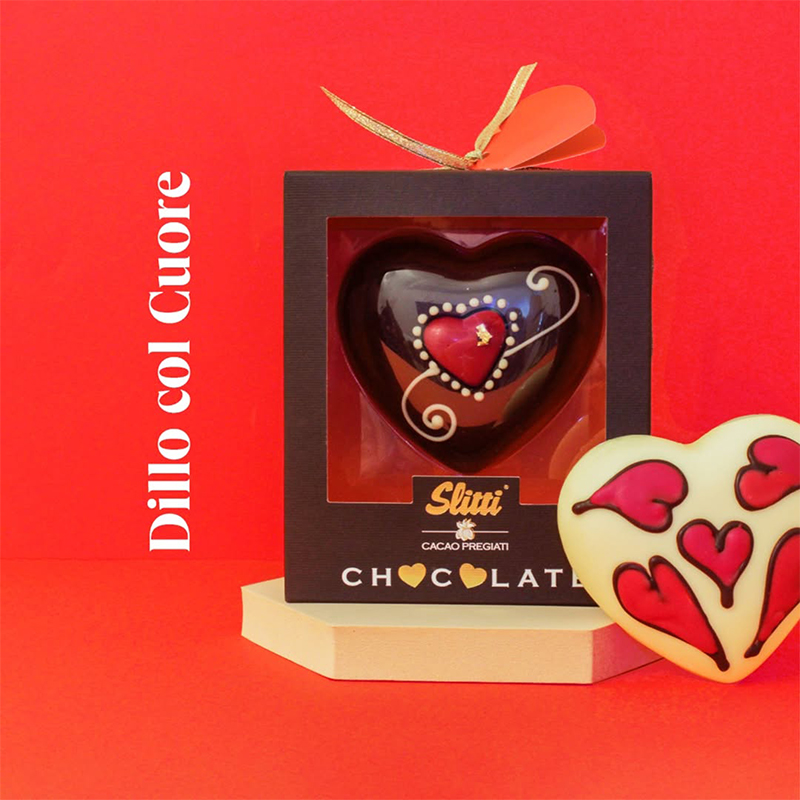 Slitti有机黑巧心形巧克力意大利情人节礼物临期