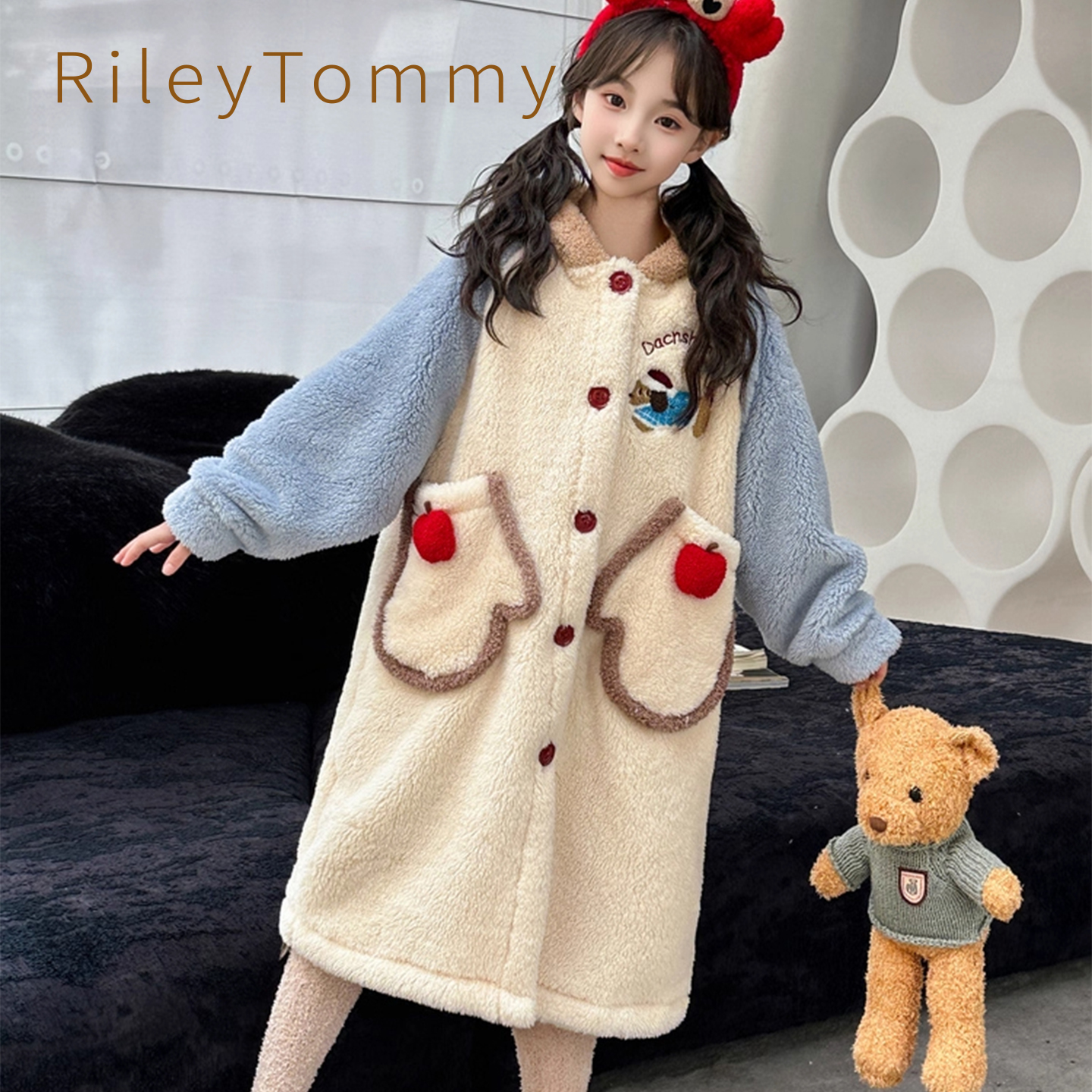 英国RileyTommy法兰绒加绒睡袍