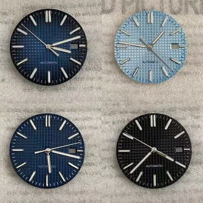 改装手表配件表盘+表针 31.8mm条钉绿夜光字面适合NH35/364R机芯