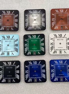 新款罗马方形6点日历表盘字面 绿夜光 适装nh35机芯 26.9X26.9mm