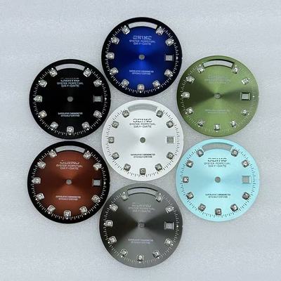 30mm表盘改装字面定制无夜光钻石面表盘适合装8285机36 mm表壳