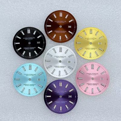 女款日志双条钉直径：24.5mm 适配NH05机芯 发绿夜光