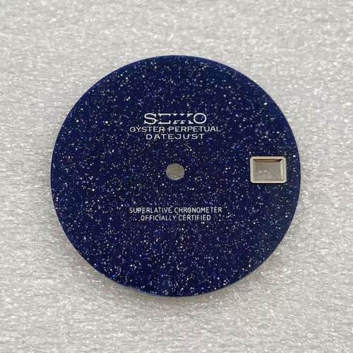 新款28.5mm表盘天然蓝金石满天星字面适装NH35机芯表盘手表配件
