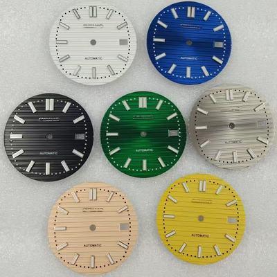 30.5mm改装表盘绿夜光pp鹦鹉螺字面改装NH35/36机芯