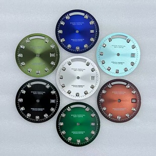 30mm表盘改装字面定制无夜光钻石面表盘 适合装8285机