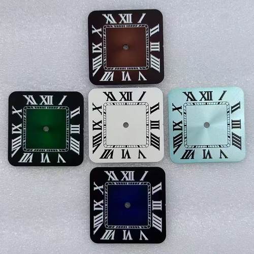 NH35表盘方形罗马无logo表盘字面直径27mm机械表改装NH35手表配件