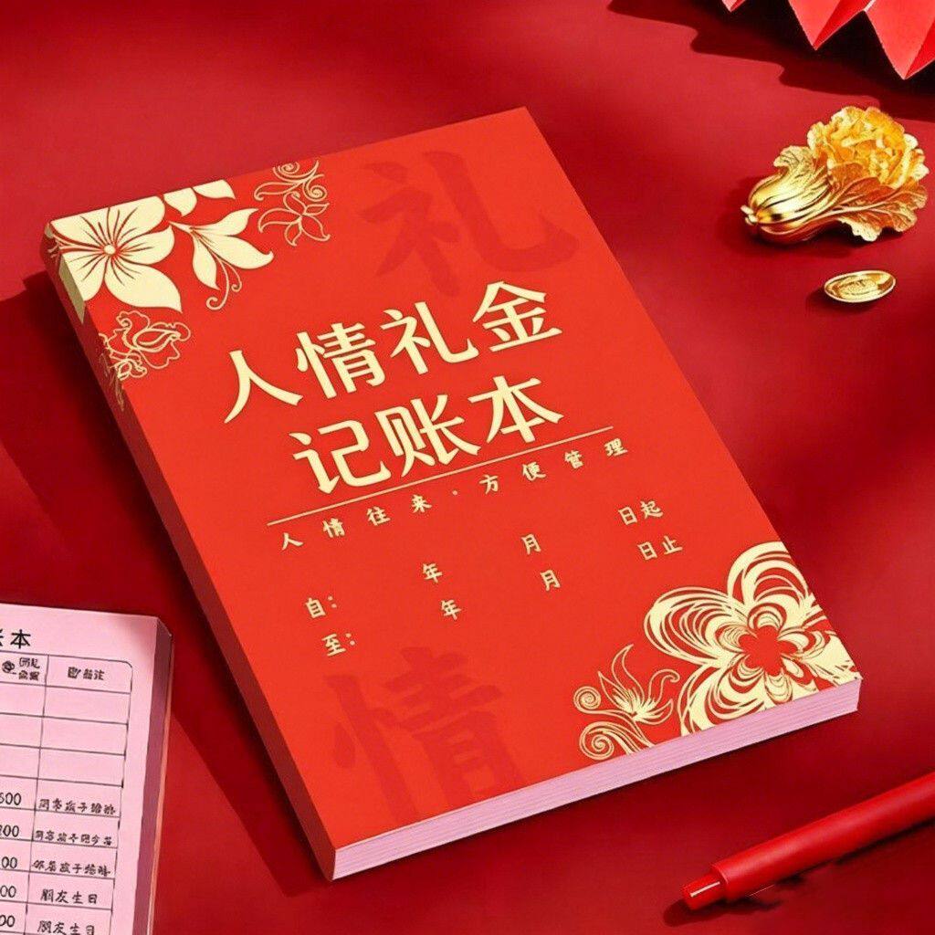 红色结婚礼金记账本送礼随礼