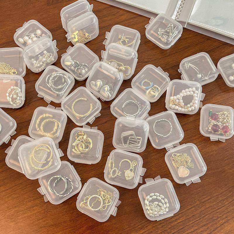 透明塑料带盖正方形首饰收纳盒