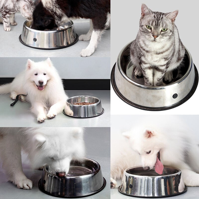 不锈钢狗碗防打翻狗盆食盆宠物碗狗盘大号单碗大型犬饭盆狗狗用品