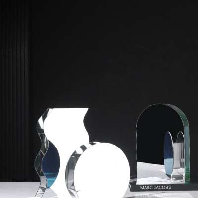 极简现代亚克力镜面花瓶插花器家居软装饰品样板房间桌面艺术摆件
