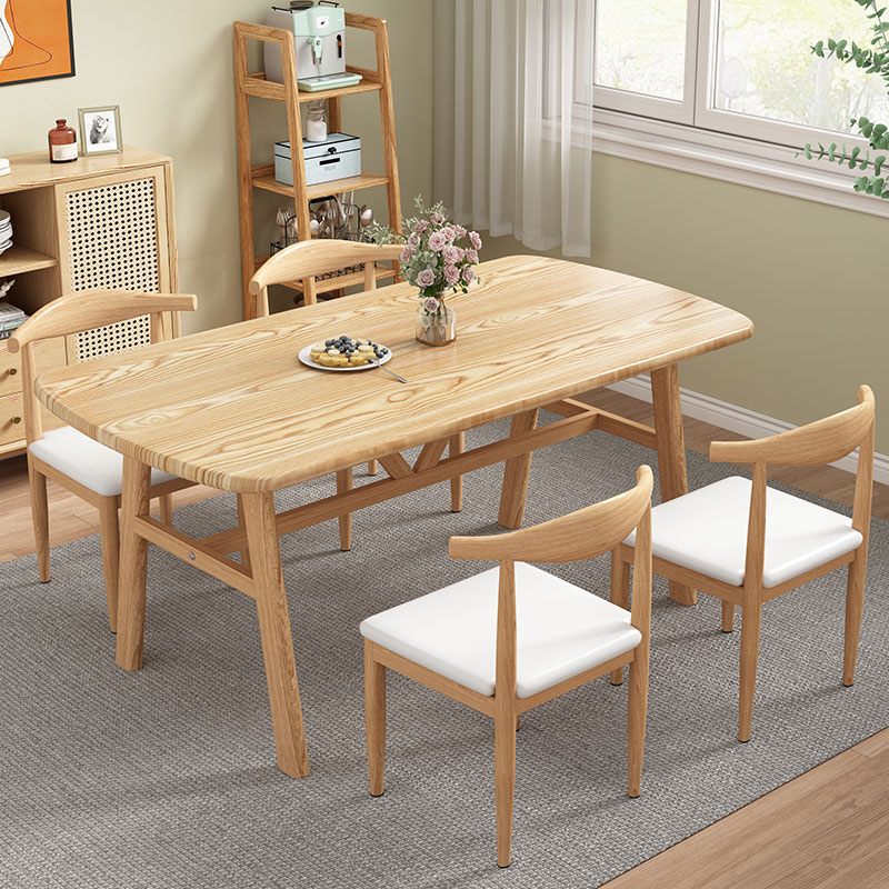 餐桌家用现代简约小户型轻奢餐厅长方形桌子简易吃饭洽谈桌椅组合