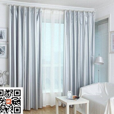 极速full blackout curtains solid color cloth black thickenin