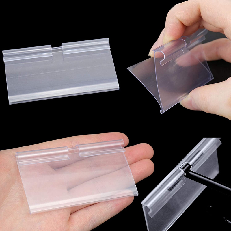 70PC 8X4.2Cm Clear Plastic Label Holders For Wire Shelf