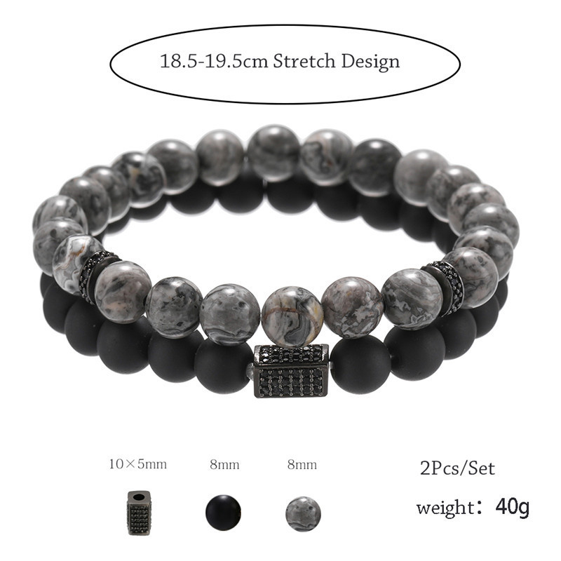 8mm map black matte wear zircon cuboid spr combination set b