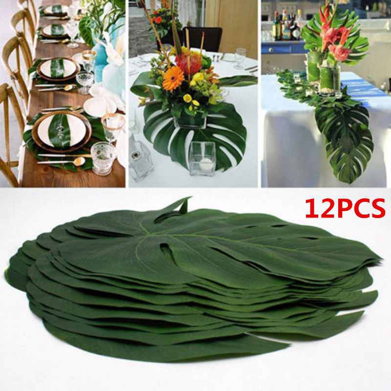Artificial Tropical Palm Leaves Hawaiian Luau Party Aloha Su